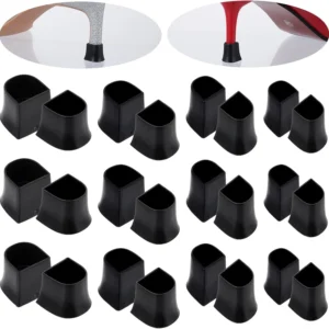 12 Pairs Heel Cap Protectors - U Shape, Anti-Slip for High Heels, 4 Sizes, Black